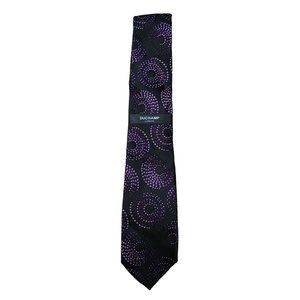 Duchamp NWT Purple Necktie Black Circle New Silk Tie